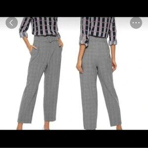 WALTER BAKER Daniella Gray Plaid Paperbag Waist Cropped Trouser Pant w/Belt Sz 2